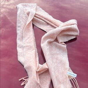 Calvin Klein Pink Patterned Scarf